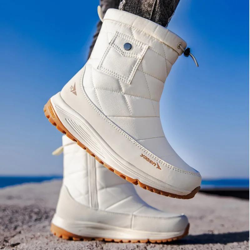 Unisex Boots Winter Plush Warm Snow Boots Fashion Casual Mid-calf Cotton Shoes Couple Winter Booties Botas Invierno Mujer Hombre