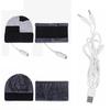 Winter Warm Beanies and Scarf Casual Hip Hop Hat Adult USB Heated Knitted Cap