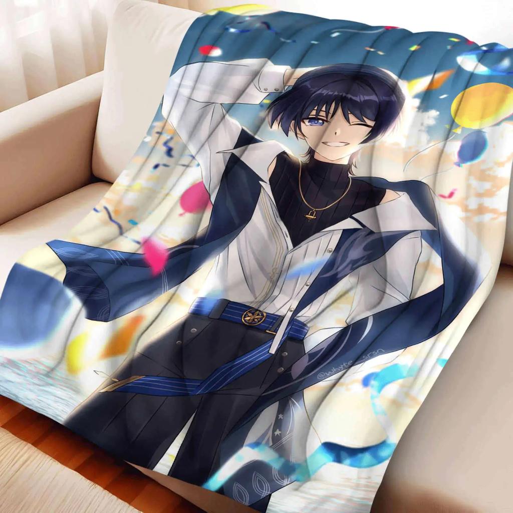 Genshin Impact Warm Flannel Throw Blanket for Home Decor Bedspread Trendy Street Style
