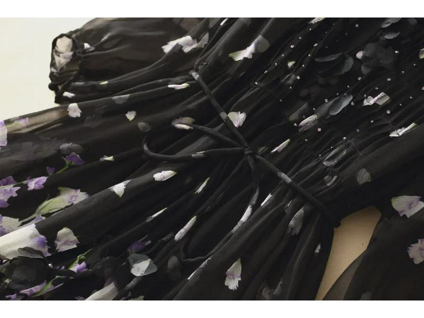 Spring/Summer 2024 Mulberry Silk Floral Dress - Temperamental Socialite Style