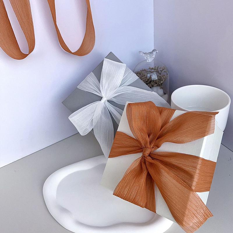 1PC Silver Glitter Ribbon Sparkling Organza Ribbon Ribbon Bow Wedding Cards & Invitations