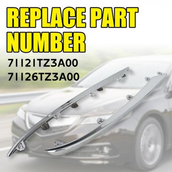 Front Driver and Passenger Side Outer Bumper Trim for Acura TLX 2015-2017