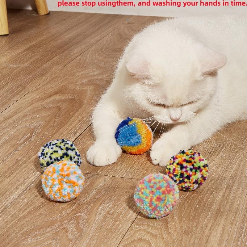 1pcs Random Color Cat Teaser Plush Ball