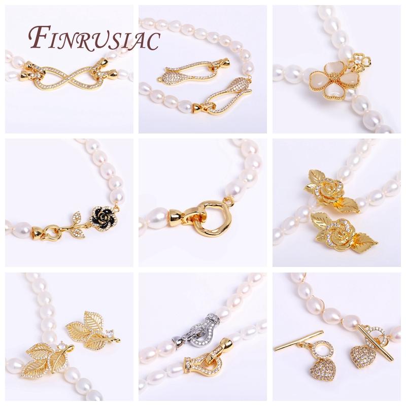 Trendy Pearl Clasp Connector For Bracelet Necklace Making,18K Gold Plated Pearl Clasp Fastener DIY Jewelry Making Accessories