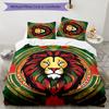Rastafari Lion of Judah 3pcs Bedding Set Duvet Cover Closure Includes 1 Duvet Cover & 2 Pillowcases for All Seasons Bedroom Home Dorm Decor