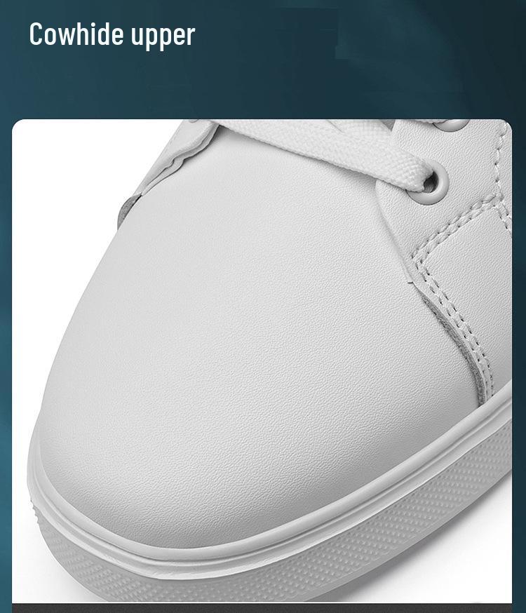 Men's Autumn Casual White Sneakers - British Style Soft Sole, Large Size Trendy Sports Board Shoes.