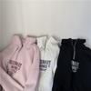 Women's Half Zip Hoodie Letter Print Loose Casual Long Sleeve Sweatshirt