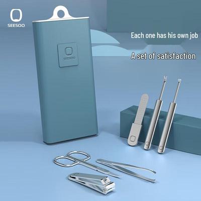 SEESOO 6-Piece Nail Clipper Set with Pop-Up Storage Box