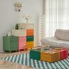 Nordische Kunststoff-Nachttische Schubladen Design Minimalistischer Nachttisch Schlafzimmer Mobiler Tisch Schlafzimmermöbel