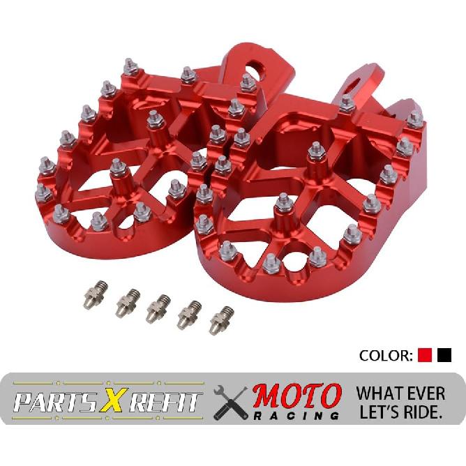 Dirt Bike Foot Pegs,Motorcycle Footpegs Wider Foot Rest Pedal CNC for CRF250F 19-23 XR150L 15-23 HAWK 250 CRF150F CRF230F 03-19 Red