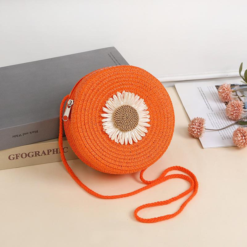 Rustic Raffia Straw Bag Woven Phone Bag Crossbody Female,Beach Straw Small Bag Holiday Style