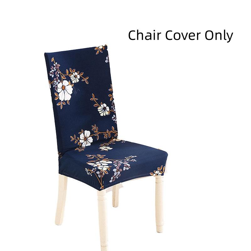 Abnehmbare Stuhlhussen mit Blumenmuster für Esszimmer, Stretch-Sitzbezüge, staubdicht, skandinavischer Stil, ideal für Hochzeiten