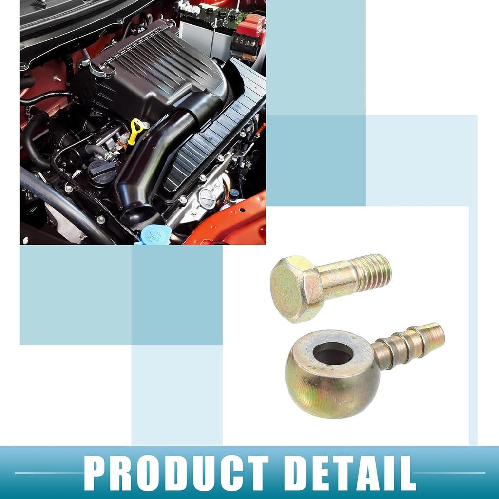 Banjo Bout M6x1 Banjo Slangtuit Bout Fittingen Remleiding Fitting Adapter met Koperen Ringetjes voor Motorfiets Auto (Set van 2)