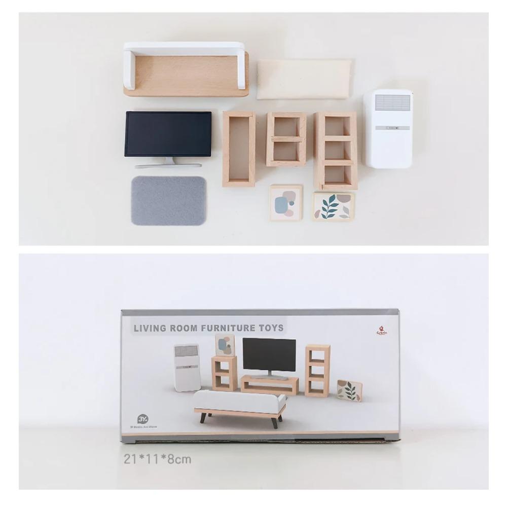 Puppenhaus Miniatur Zubehör Wald Familie Zuhause Möbel Kollektion Set Küche Kochtöpfe für Kinder Mädchen Geschenk Ins
