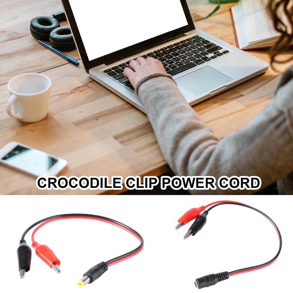 Multipurpose DC5.5x2.1mm Male Female to Crocodile Clip Power Cord 12V Power Cord for Electronic Devices