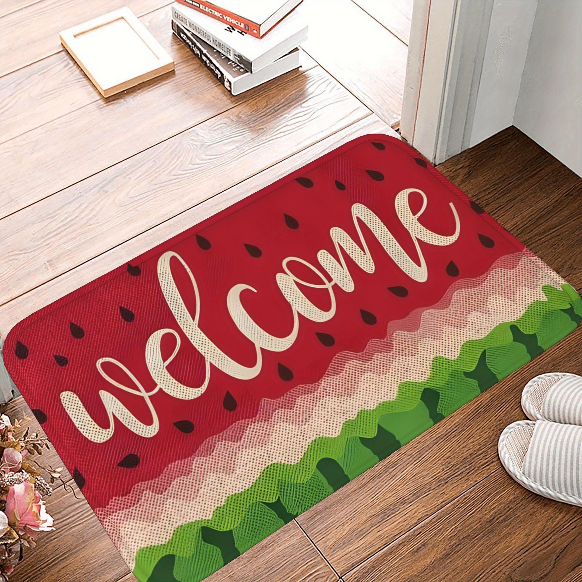 

1PC Juicy Watermelon Welcome Kitchen Rug Non-Slip Door Mat Pop design Bathroom Rug Bath Mat Carpet for Home Sink Laundry Decor 1200x1600MM