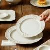 OIMG European Retro Embossed Ceramic Serving Plate