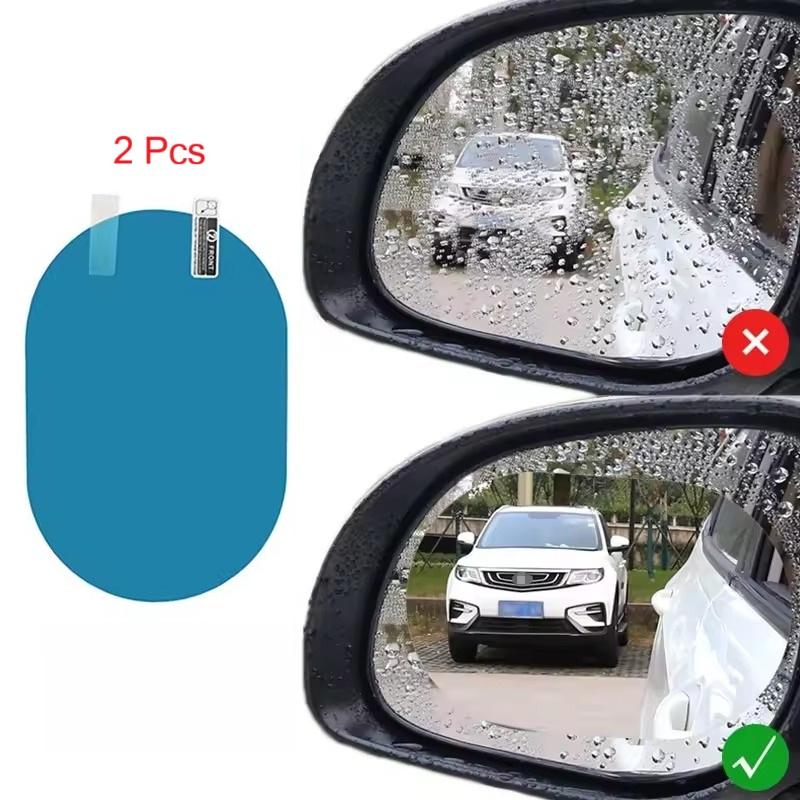 2Pcs Car Sticker Rainproof Film For Car Rearview Mirror Car Rearview Mirror Not Fog Rain Film Clear Sight In Rainy Days Car Film