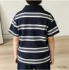 2025 Kids' Striped POLO Shirt - Unisex Summer Lapel Short Sleeve Color Block Top, Korean Style