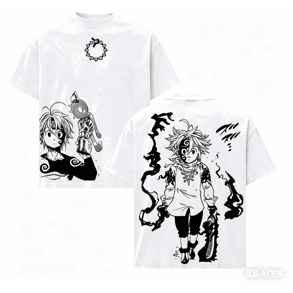 Seven Deadly Sins Cotton T-shirt Year Round Clothing High Quality Personality Clothes Plus Size Unisex New Model Retro Fashion