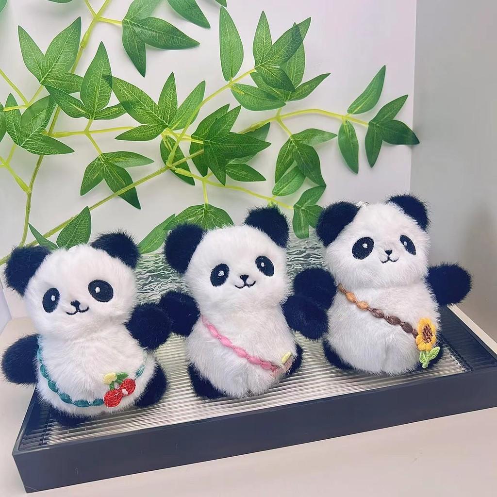 Padded Panda Cute Plush Keychain Toy For Bags Featuring Soft Fleece Short