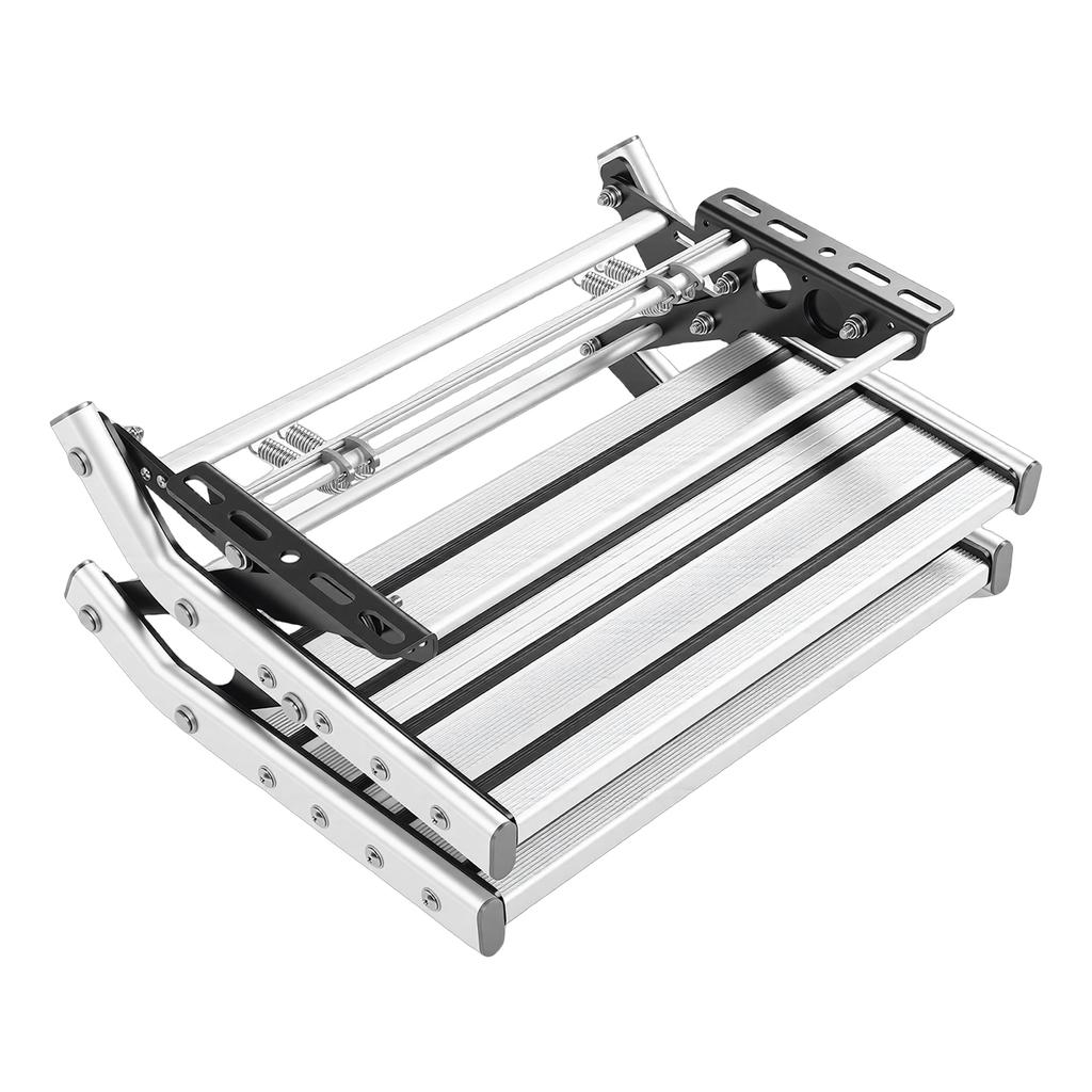 Gradini per Camper a 2 Gradini Lega di Alluminio Pieghevoli Manuali Retraibili Capacità di Carico 440 LBS Antiscivolo per Veicolo da Campeggio