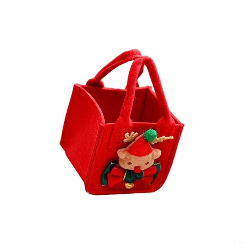 Stylish Felt Christmas Eve Gift Holder Bag with Handle For Apples Presentation HX6C