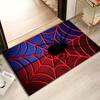 3D Spider Web Print Area Rug - Vibrant Red, Blue  Black Design, Soft Crystal Velvet Mat for Bedroom, Nursery, Living Room