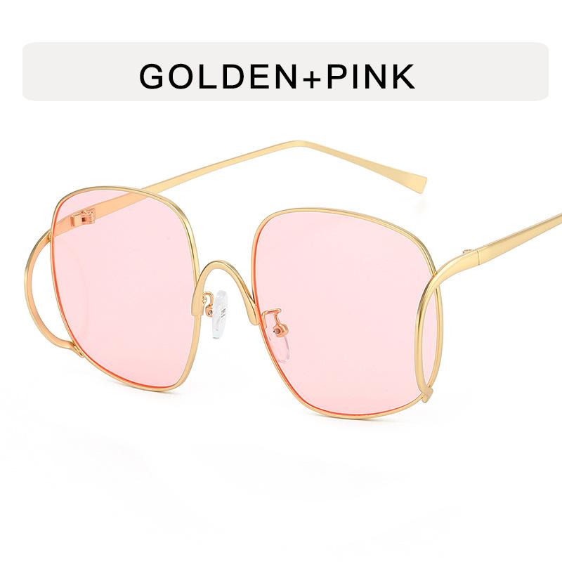 Retro big frame metal sunglasses women, European and American ins high-end sunglasses punk hip-hop party glasses tide