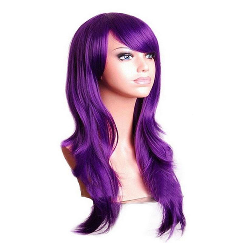 Long Curly Anime Cosplay Multi-Color Wig - European & American Style
