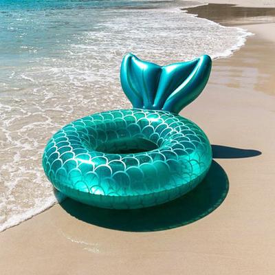 Rooxin Sirène avec Dossier Bouée Gonflable Anneau de Natation Flotteurs de Piscine pour Adulte Enfant Bébé Tube de Jeu d'Eau Matelas de Natation Jouets