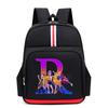 College Style Trend 26 Letter Printing Anime Cartoon Large Capacity Burden Reduction Backpack Casual Student School Bag