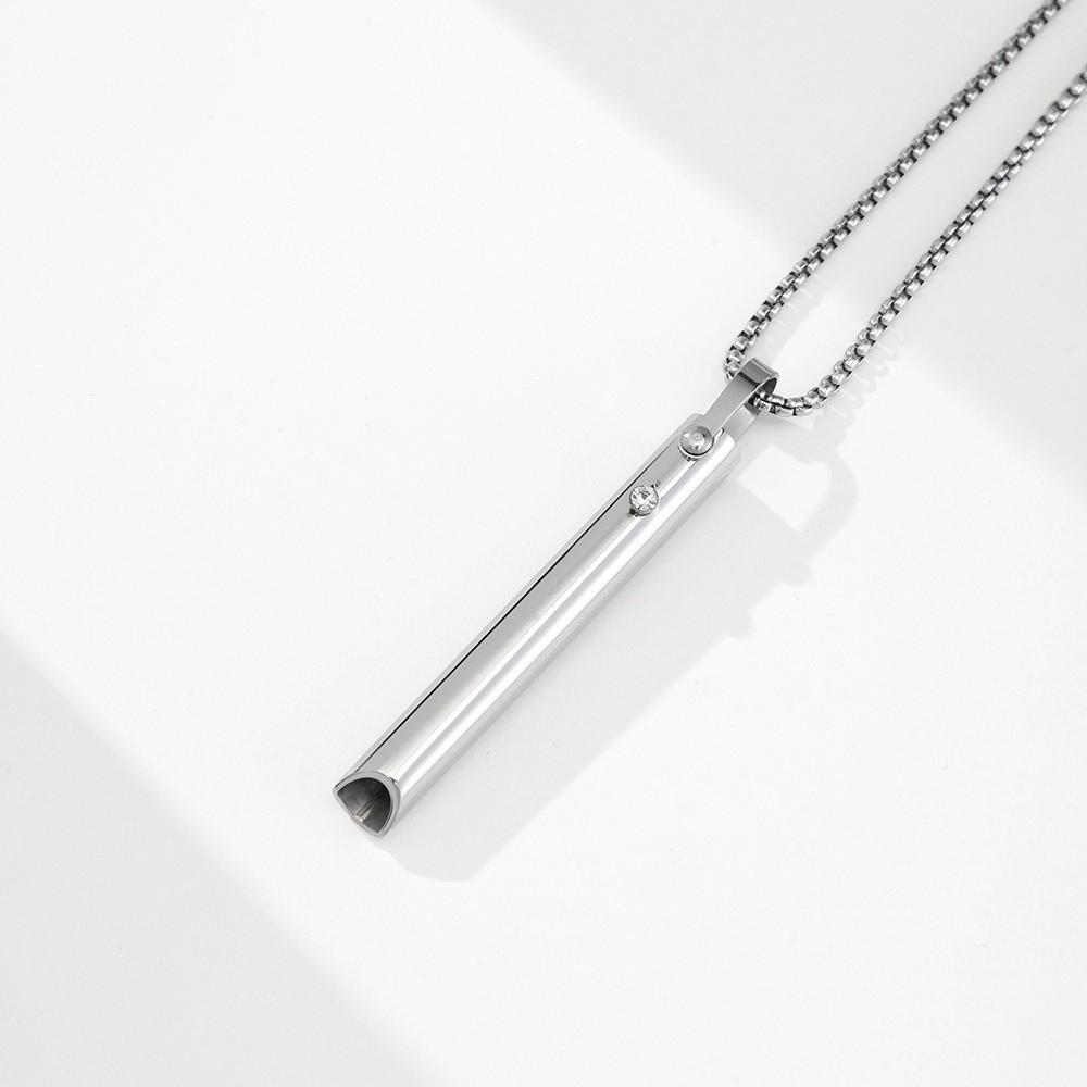 Stainless Steel Whistle Necklace Calm Relaxation Meditation Mindfulness Necklace Anxiety Relief Yoga Meditation Necklace