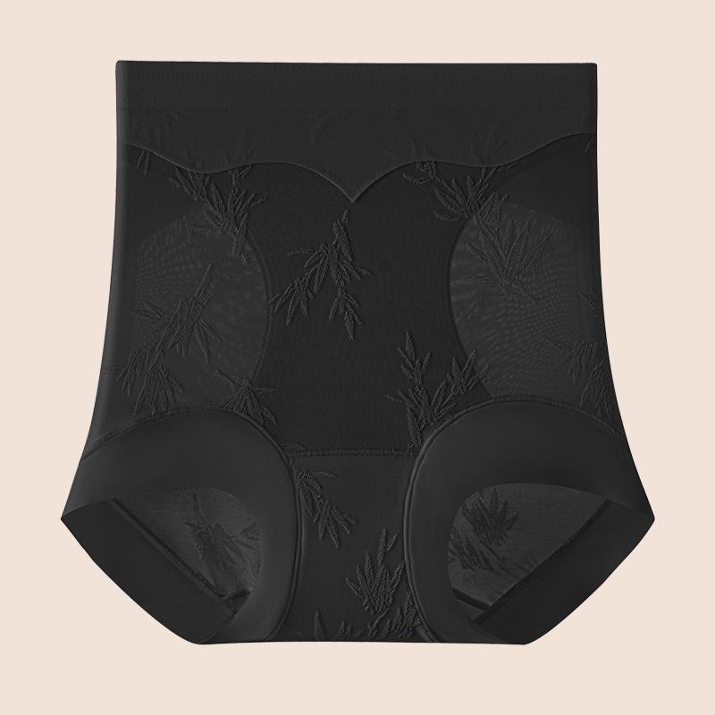 Ladies New Summer Embossed Jacquard High Waist Belly Lift Hip Silk Antibacterial Crotch Boxers