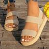 Fashion 2025 Elastic Band Wedge Sandals for Women Summer Lightweight Non Slip Beach Shoes Woman Casual Comfort Platform Sandalias Mujer