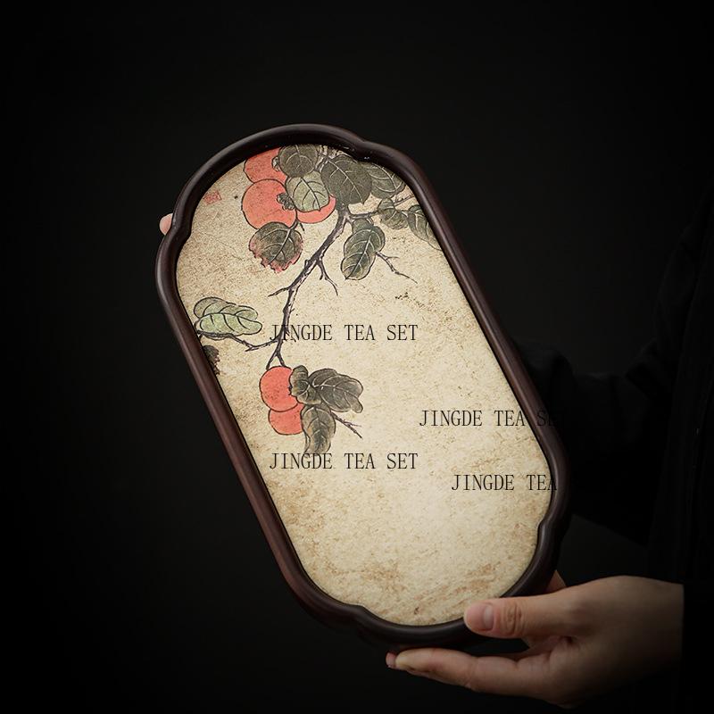 29x15x2.5cm New Household Bamboo Water Absorbing Tea Tray, Chinese Retro Dry Tea Tray