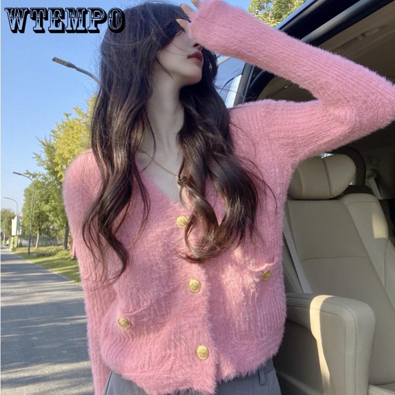 Gestrickte Strickjacke Damen Kurze Jacke Damen Vielseitiger einfarbiger Strickpullover
