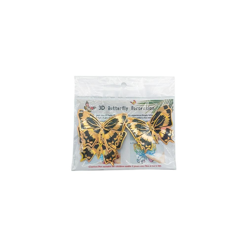Gorgeous Gold Edged 3D Butterfly Wall Art Stickers Suitable for Weddings Parties and Home Aesthetics Set of 24