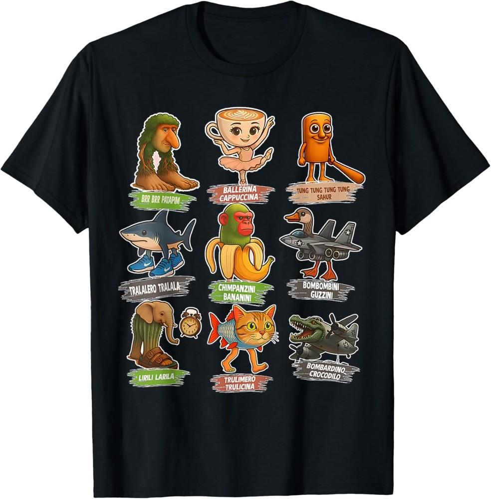 Retro Italian Brainrot Meme Funny All Brainrot TShirt Unisex T-Shirt M