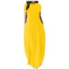 Plus Size Women’s Solid Color Round Neck Pocket Maxi Dress – Short Sleeve, Loose Fit