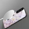 Beautiful white flowers suitable for Samsung Galaxy S26 Ultra S20 FE S21 S22+ 23 Plus S24 Ultra 25 Edge black Glass Phone Casee