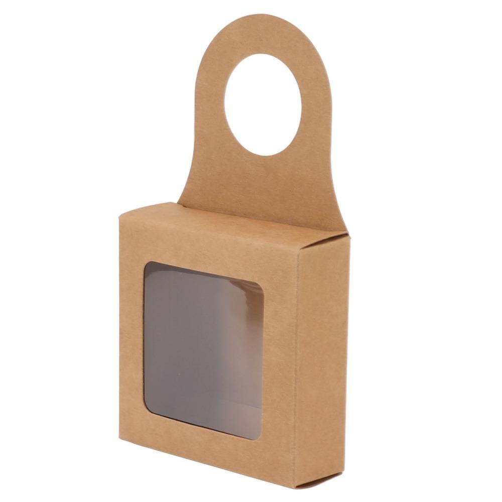 25PCS Hanging Hook Gift Box Kraft Paper Bottle Hanger Box Hanging Favor Box  Home Decoration