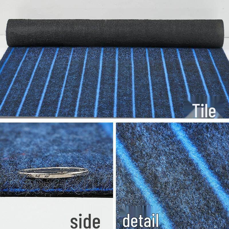 Lù Sè Grey Striped Jacquard Soundproof Carpet Roll
