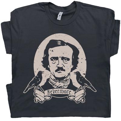 Edgar Allan Poe T-Shirt Horrorfilm Rabe Buch HP Lovecraft Gothic Grafik-T-Shirt