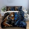 Tiger and Dragon Clash Design Bedding Duvet Cover Set  (1*Duvet Cover 2*Pillowcases, Without Duvet Insert)