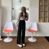 Women's High Waist Plus Size Wide Leg Jeans - Korean Style, Slimming Loose Fit, Summer To Autumn Wear