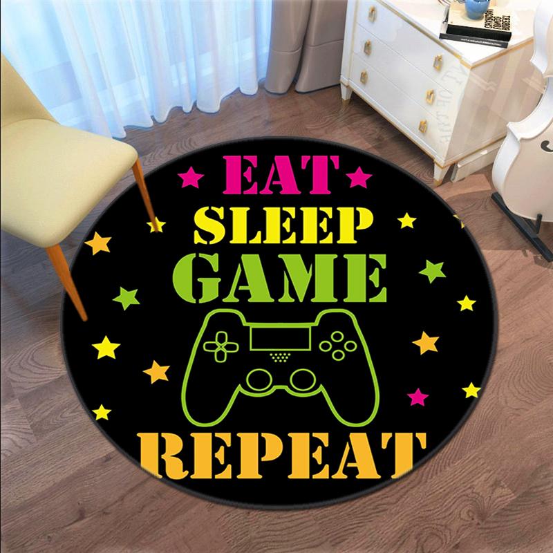 1Pc Game Theme Printed Circular Carpet, Home Door Mat, Outdoor Travel Protection Carpet A7