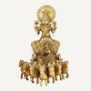 Ashtadhatu Hergestellte Shri Sonne Statue Mit Wagen Shri Surya Narayan Puja Statue - 8 cm