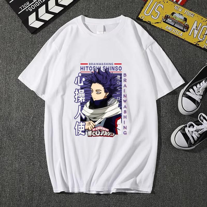 

Шинсо Хитоши Крутая футболка с принтом Молодежная летняя свободная футболка с круглым вырезом Аниме Харадзюку Футболка Топы Аниме Одежда 4XL