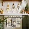 2/4/6pcs Set Kitchen Towels Merry Christmas Warm Brown Hand Towels Christmas Decorations for Home Noel Dish Towels Gifts